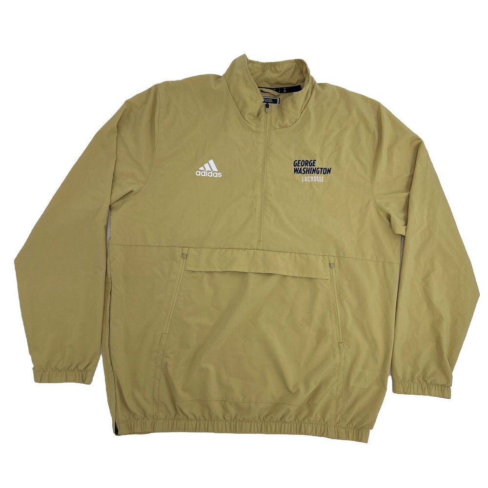 George Washington Revolutionaries Jacket Men L Gold adidas 1/4‎ Zip Lacrosse